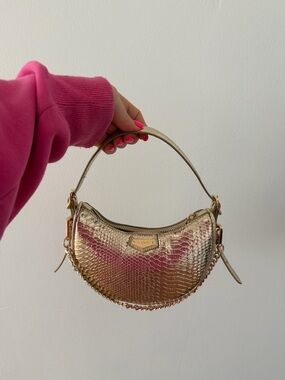 Aldo Metallic Gold Crescent Mini Bag